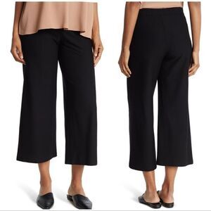 Eileen Fisher Wide Leg Crop Ankle Pants Black XS